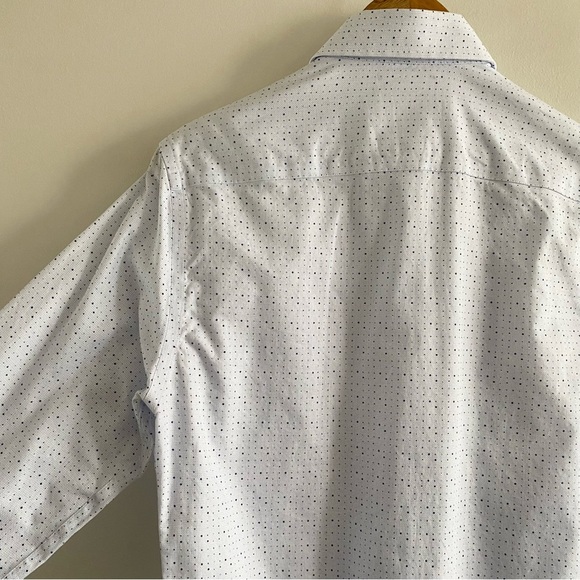 DANIEL HECHTER tip top modern fit non-Iron dot print dress shirt - Picture 12 of 14